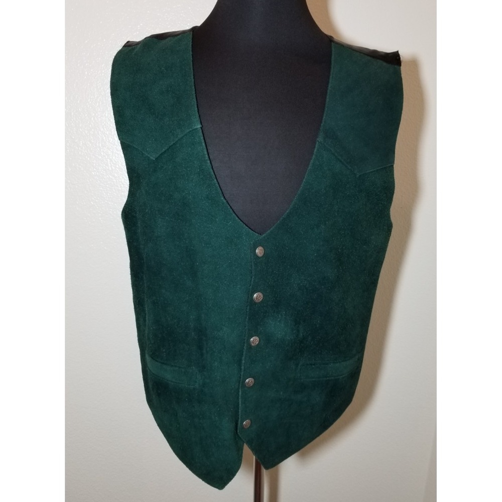 Scully Suede Hunter Green Vest Leather Mens XL Cowboy Western Rodeo Rancher Farm